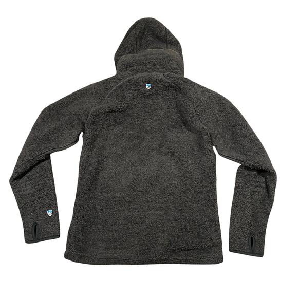 Kuhl Flight Jacket Women's L Gray Full Zip Stowaway Hood Fleece Gorpcore Sweater - Picture 5 of 5